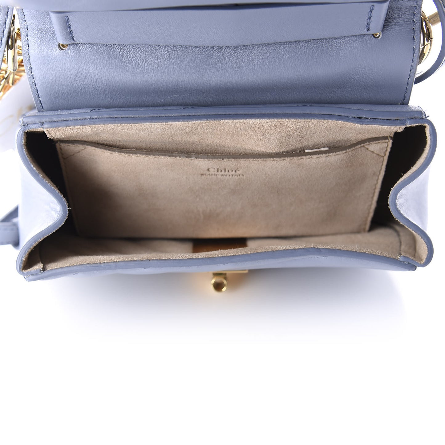 Calfskin Quilted Mini Drew Bijou Shoulder Bag Washed Blue