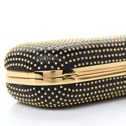 Alexander McQueen Suede Studded Skull Knuckle Box Clutch Black 6 of 11