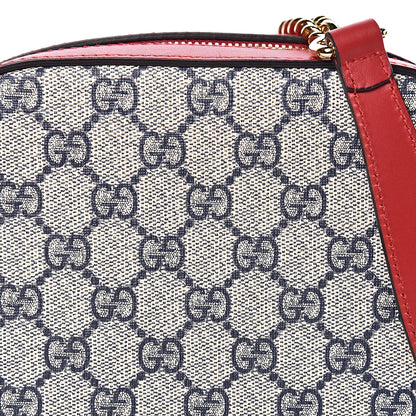 Gucci GG Supreme Monogram Mini Chain Shoulder Bag Beige Blue Hibiscus Red 10 of 10