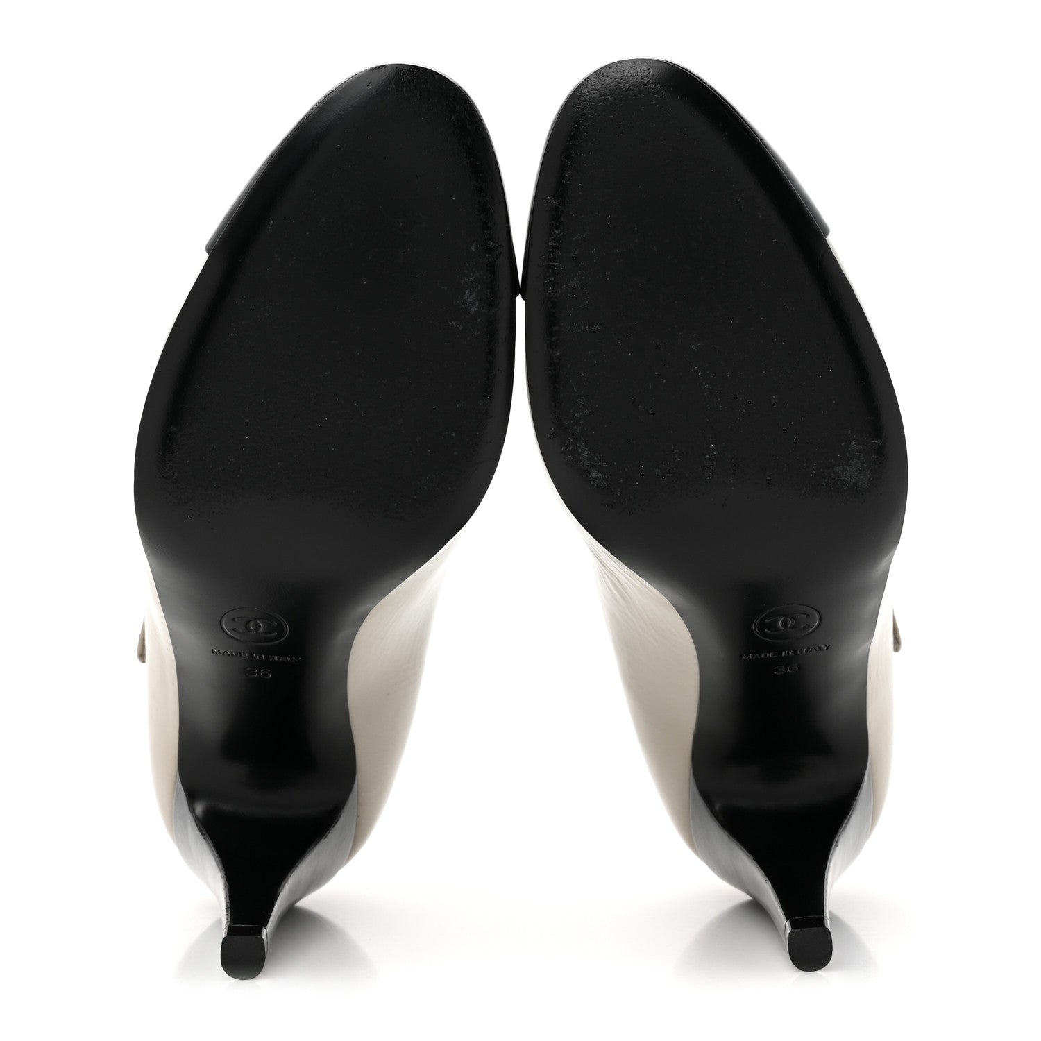 Chanel Shiny Goatskin Cap Toe Mary Jane Pumps 36 Grey Dark Grey 5 of 9