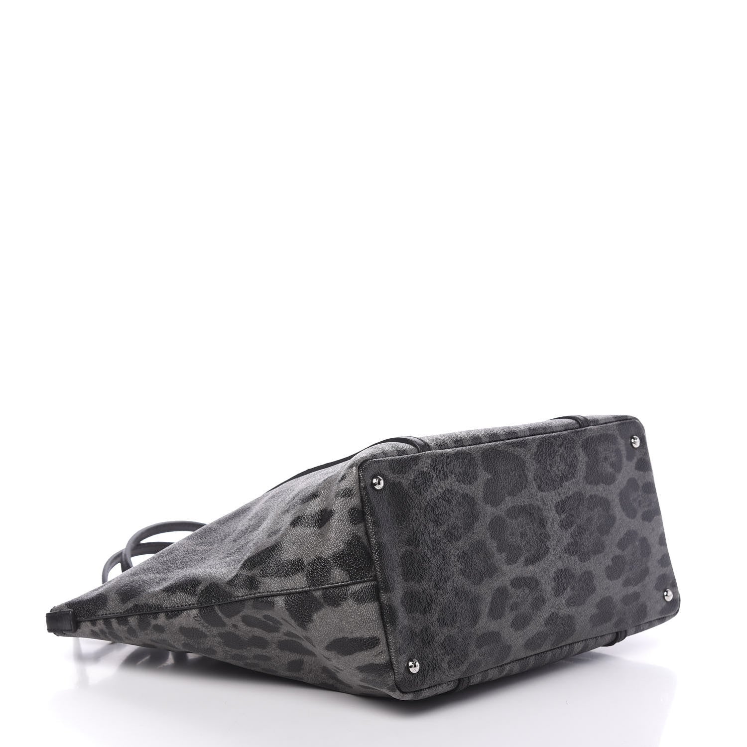 Dolce & Gabbana Coated Canvas Leopard Print Miss Escape Tote Grey 4 of 14