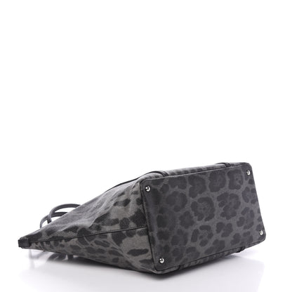 Dolce & Gabbana Coated Canvas Leopard Print Miss Escape Tote Grey 4 of 14