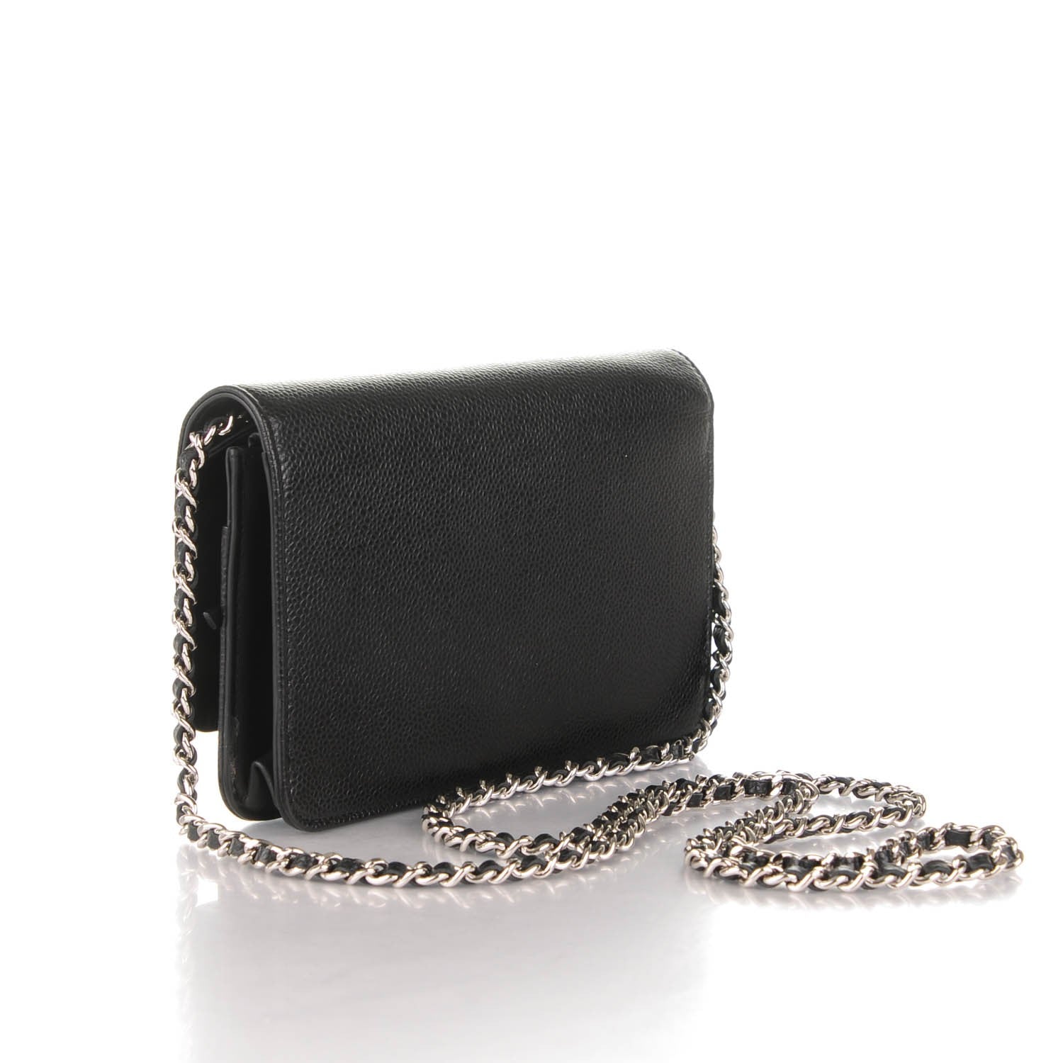 Chanel Caviar Timeless CC Wallet On Chain WOC Black 3 of 8