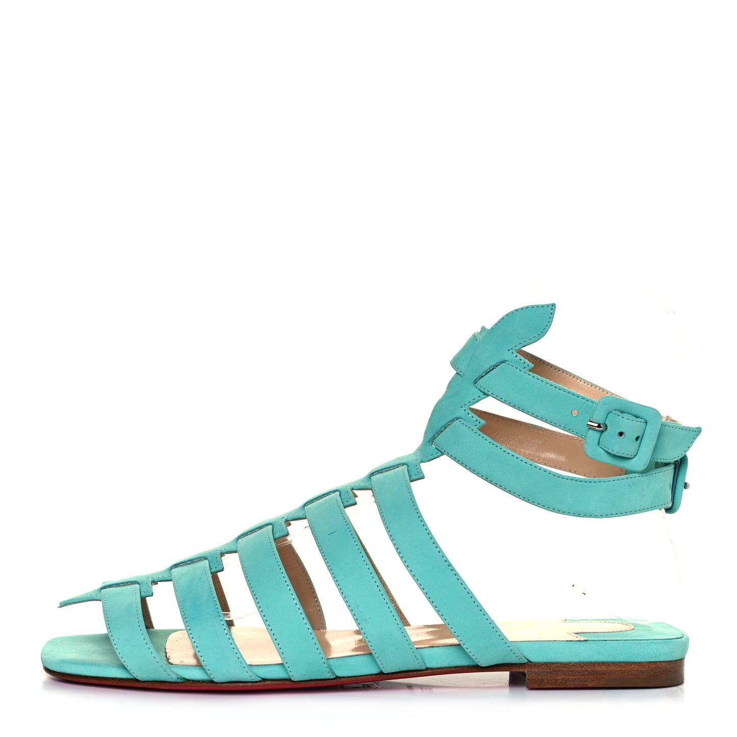 Calf Nubuck Neronna Flat Sandals 36.5 Aquamarine