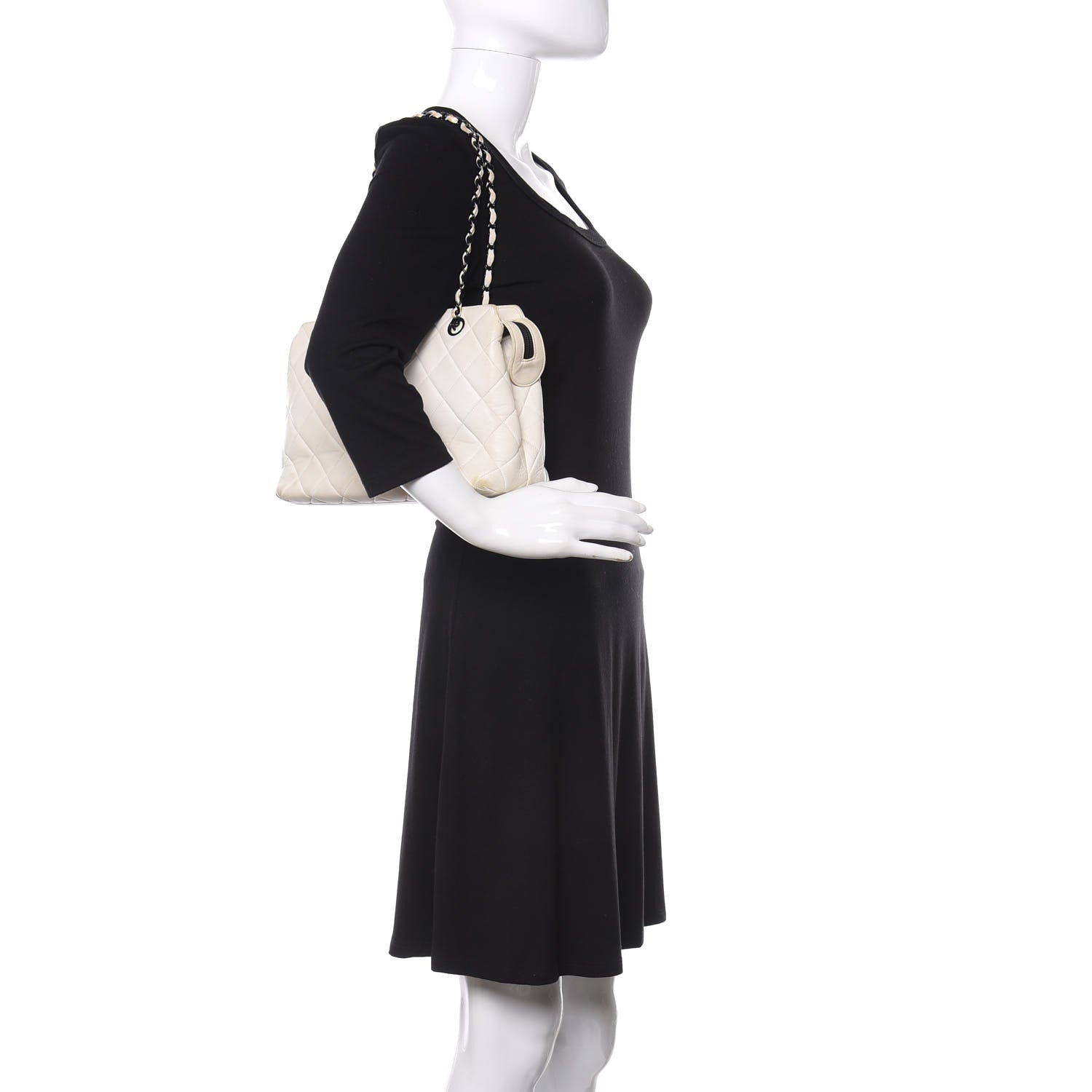 Chanel Lambskin Quilted Shoulder Bag White 2 of 14