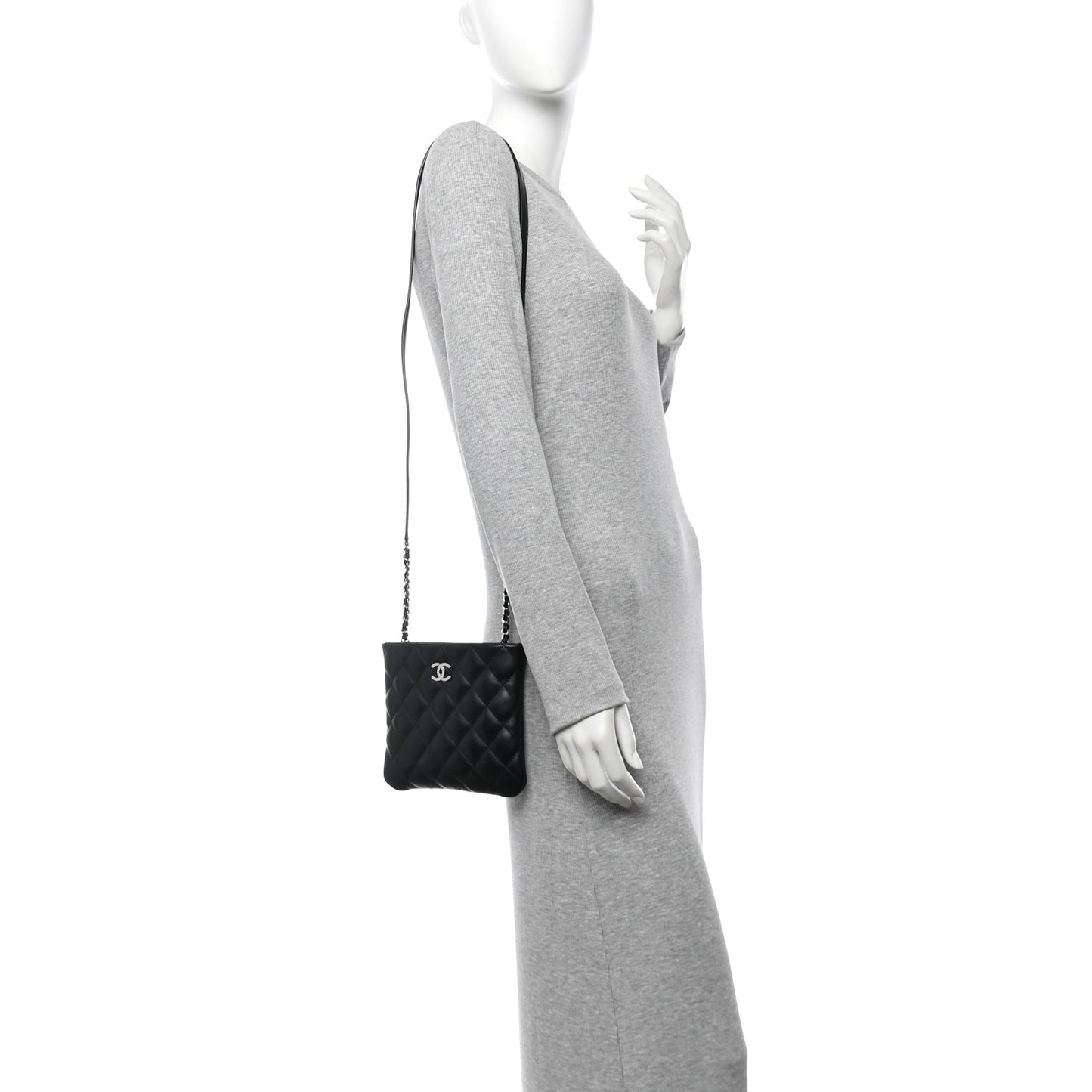 Lambskin Quilted Crossbody Bag Black