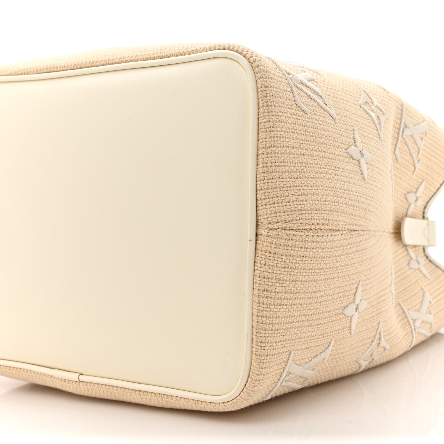 Louis Vuitton Cotton Monogram Embroidered Neonoe MM Beige White 8 of 9