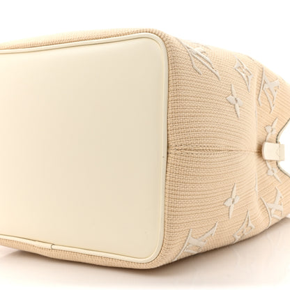 Louis Vuitton Cotton Monogram Embroidered Neonoe MM Beige White 8 of 9