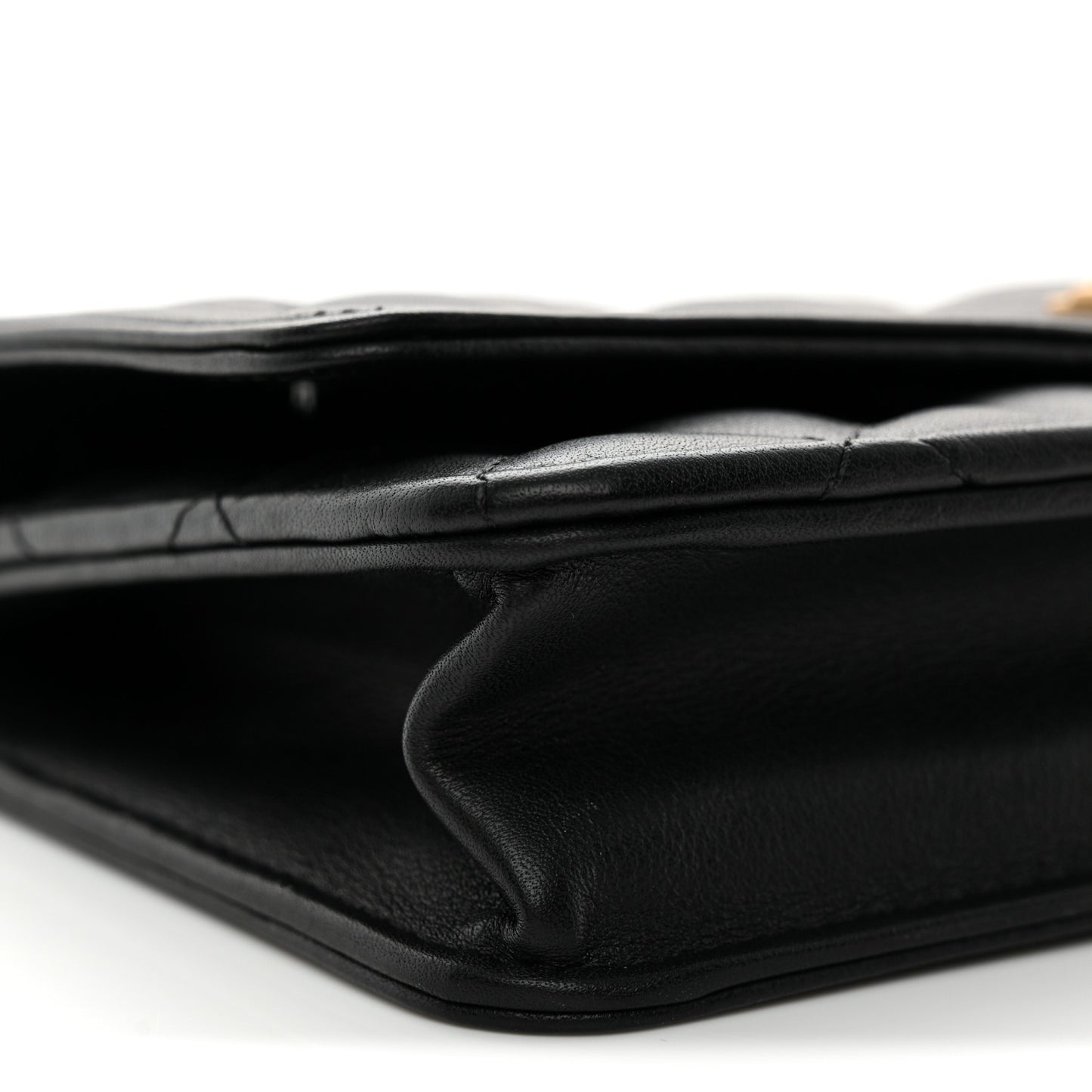 Lambskin Quilted Boy Wallet On Chain WOC Black
