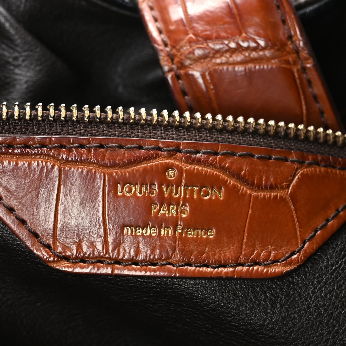 Monogram Alligator Trim Mahina XL