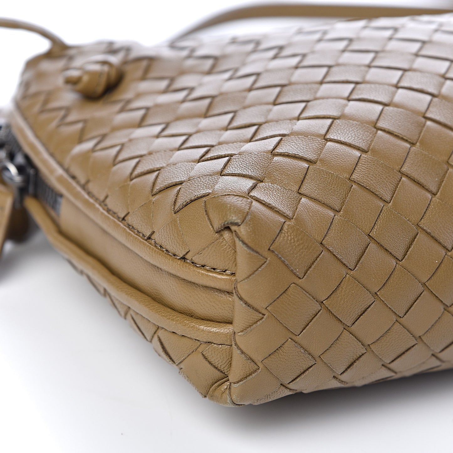 Nappa Intrecciato Nodini Crossbody Messenger Bronze