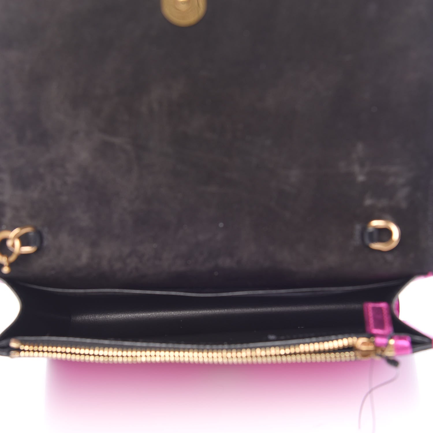 Saint Laurent Metallic Calfskin Classic Monogram Kate Tassel Chain Walle Fuchsia 5 of 14