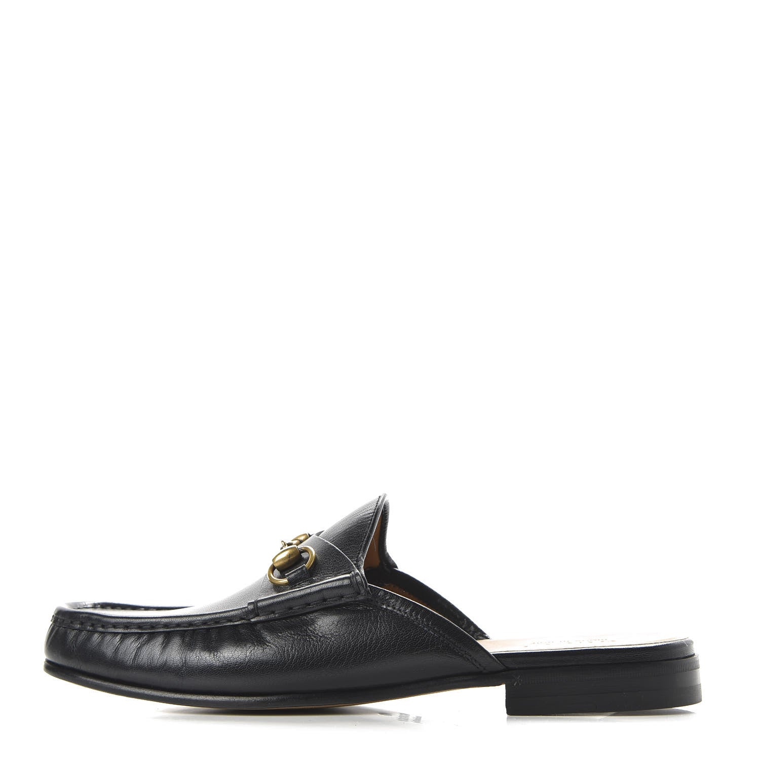 Gucci Goatskin Mens Horsebit Slippers 11 Black 1 of 9