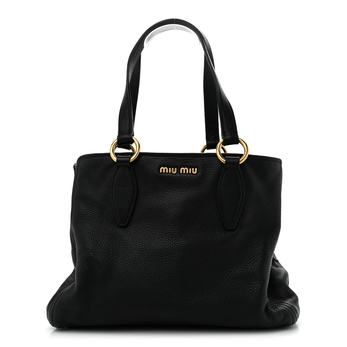 Miu Miu Vitello Daino Caribu Tote Black 1 of 14