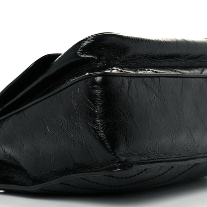 Saint Laurent Crinkled Calfskin Matelasse Monogram Large Niki Chain Satchel Black 9 of 10