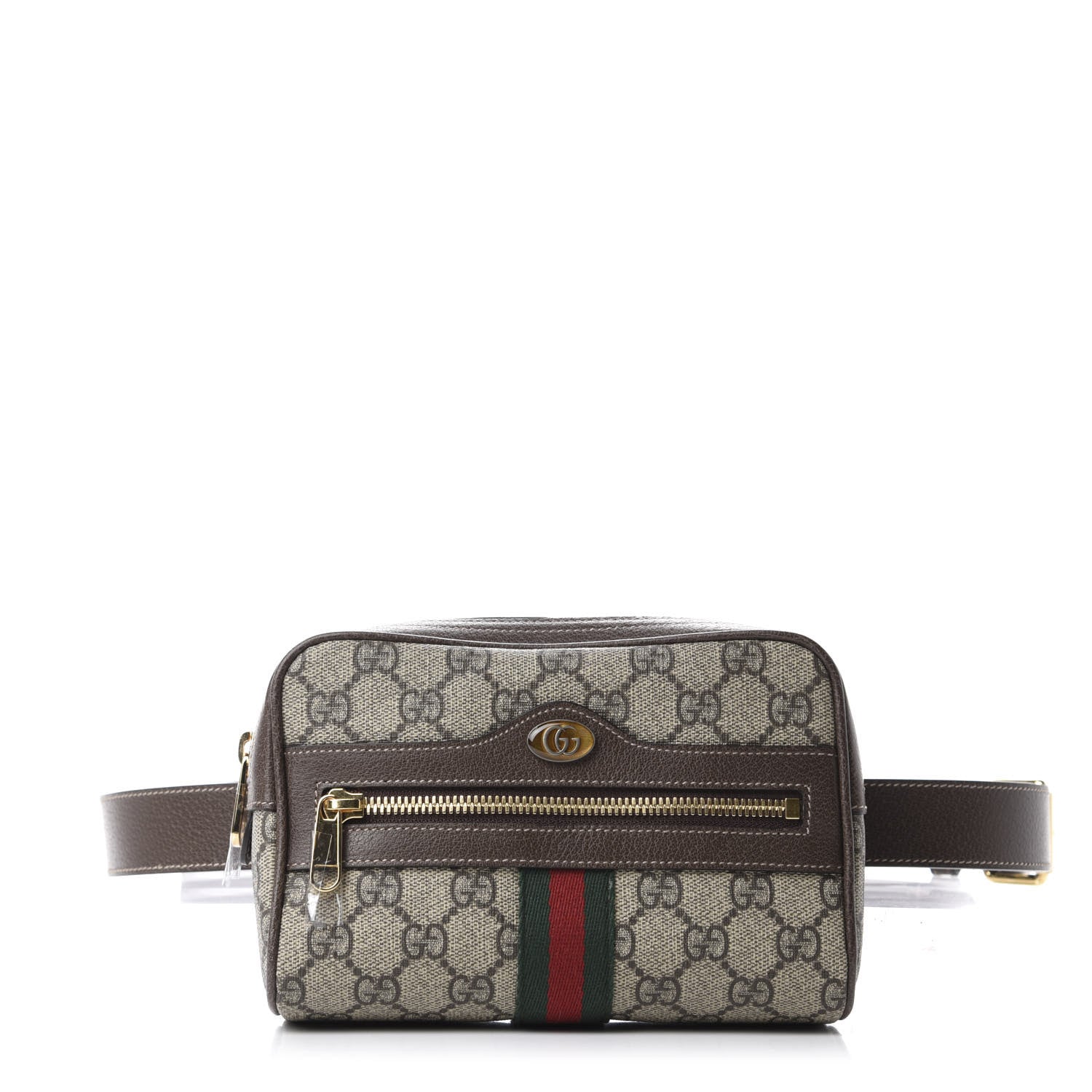 Gucci GG Supreme Monogram Web Small Ophidia Belt Bag 95 38 Dark Brown 1 of 11