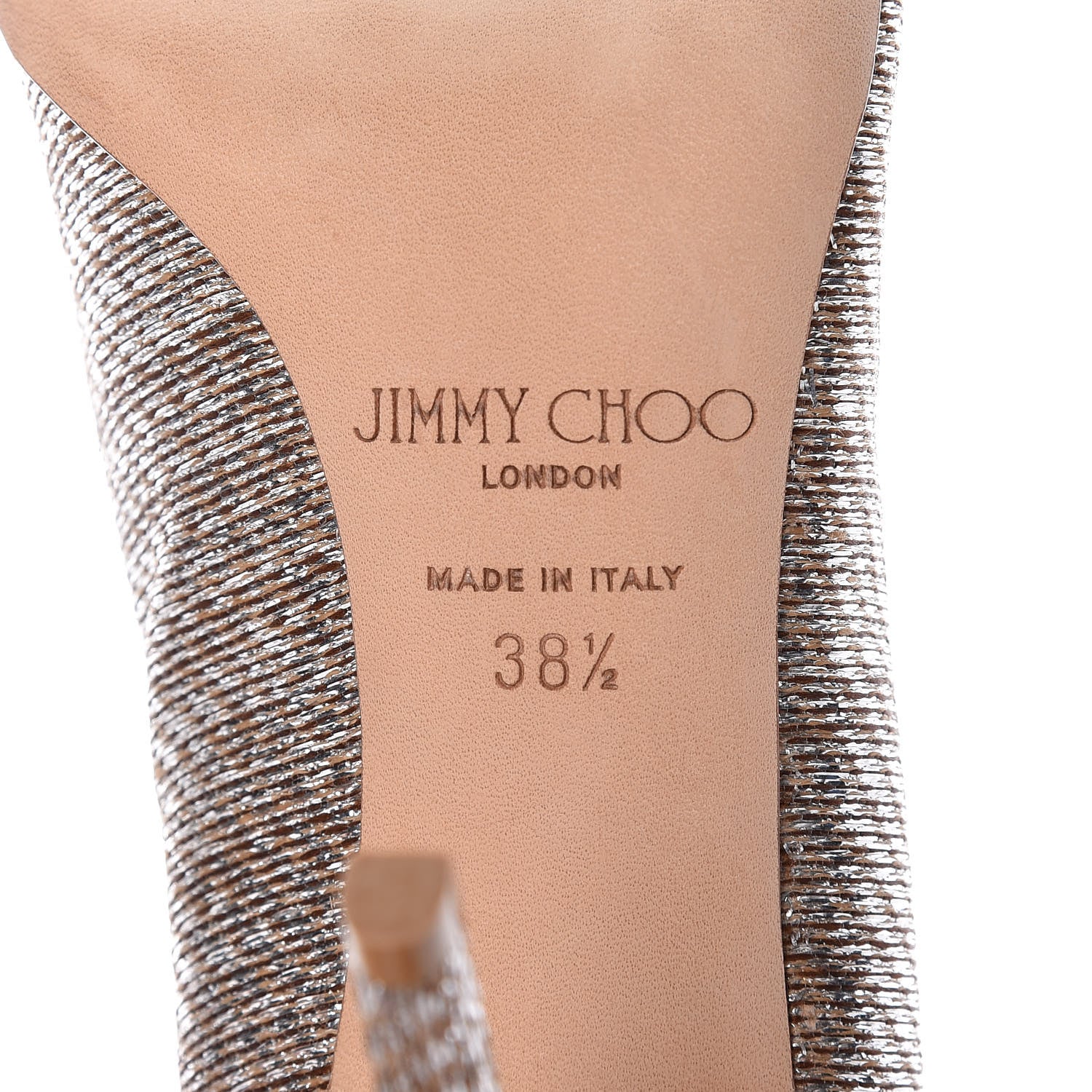 Jimmy Choo Metallic Lame Fabric Crystal Bow Veil 100 Pumps 36 Silver 7 of 9