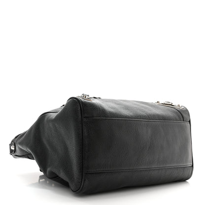 Balenciaga Chevre Silver Metallic Edge Hardware Velo Black 4 of 10