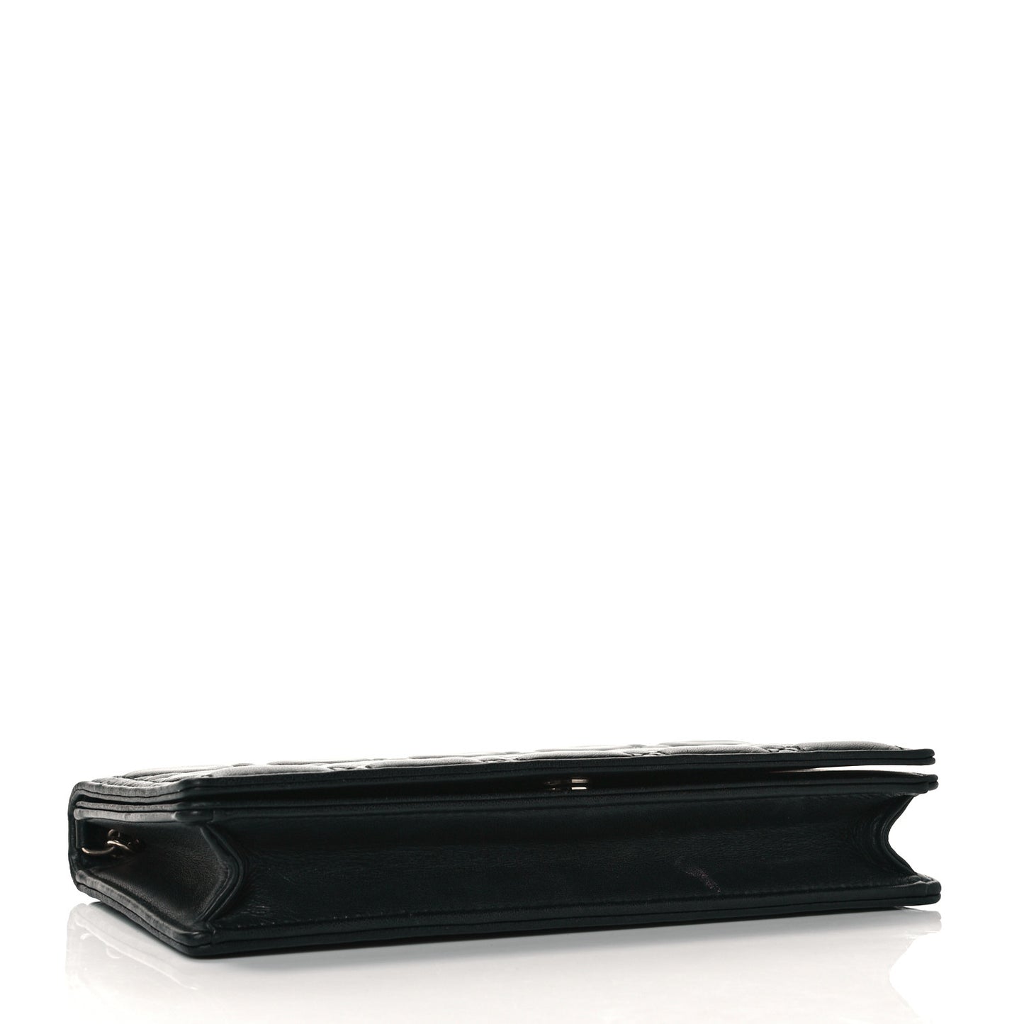 Lambskin Cannage Lady Dior Chain Wallet Black