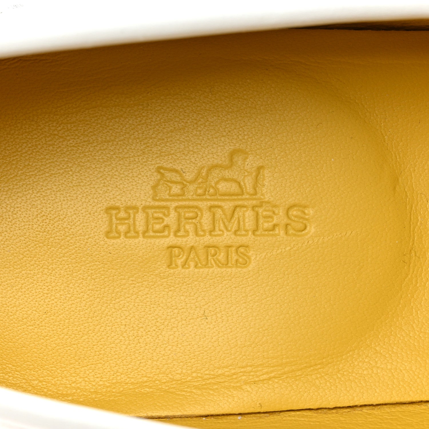 Hermes Calfskin Womens Paris Loafers 37.5 White Bois De Santal 7 of 9