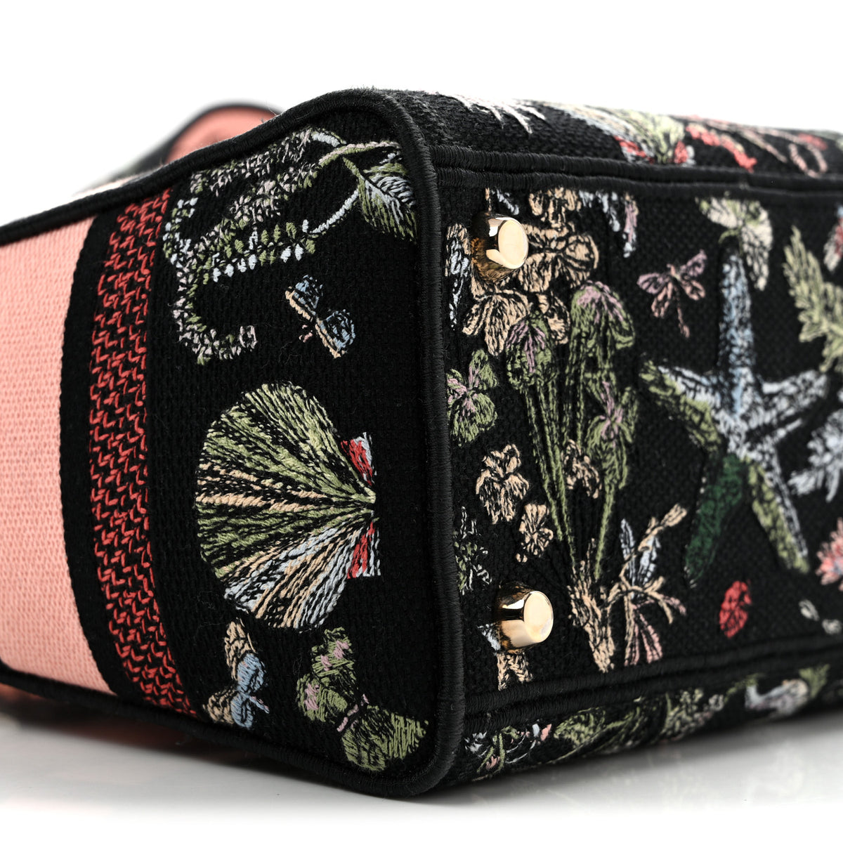 Christian Dior Canvas Cabinet De Curiosites Embroidered Medium Lady D-Lite Black Multicolor 9 of 12