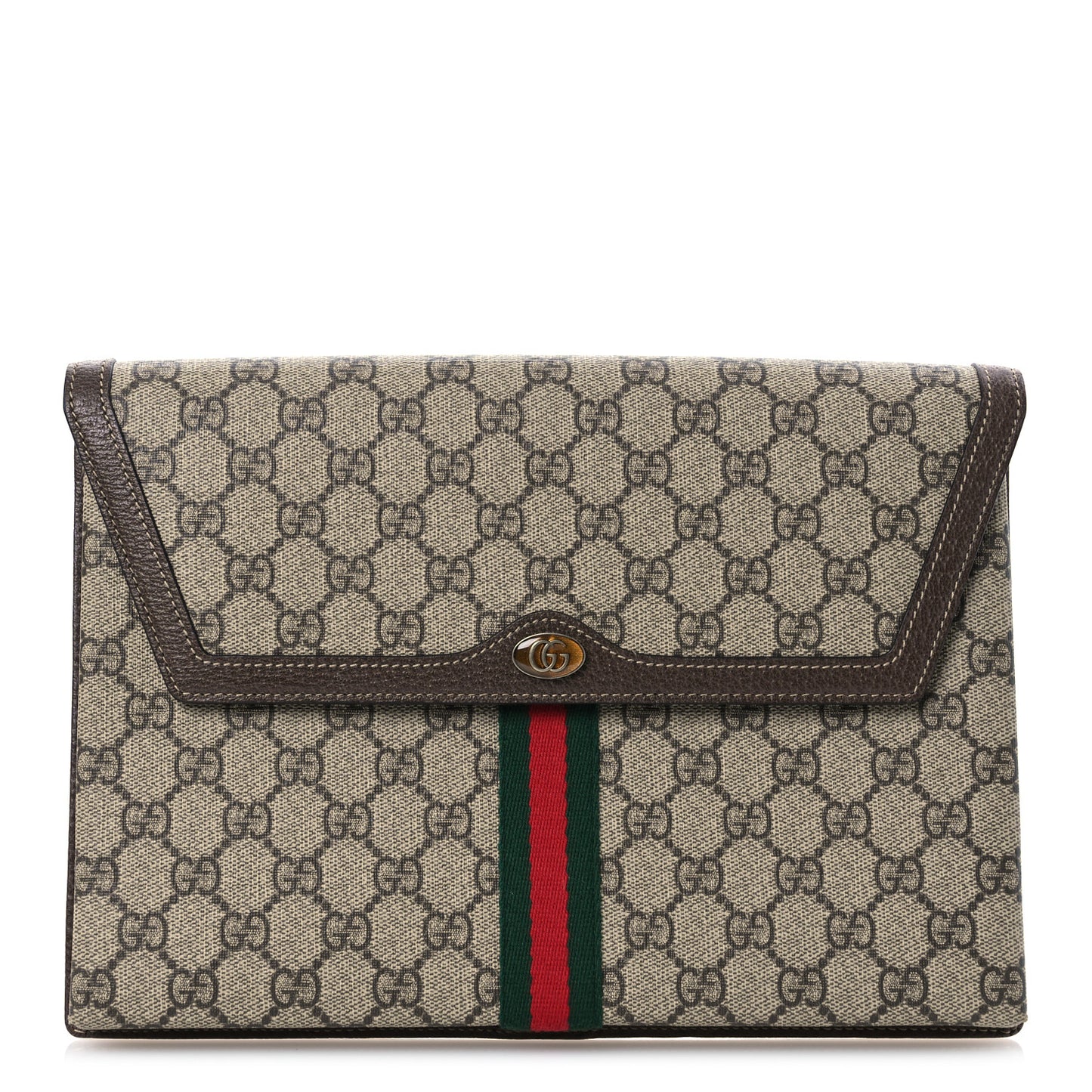 GG Supreme Monogram Web Ophidia Clutch Beige New Acero