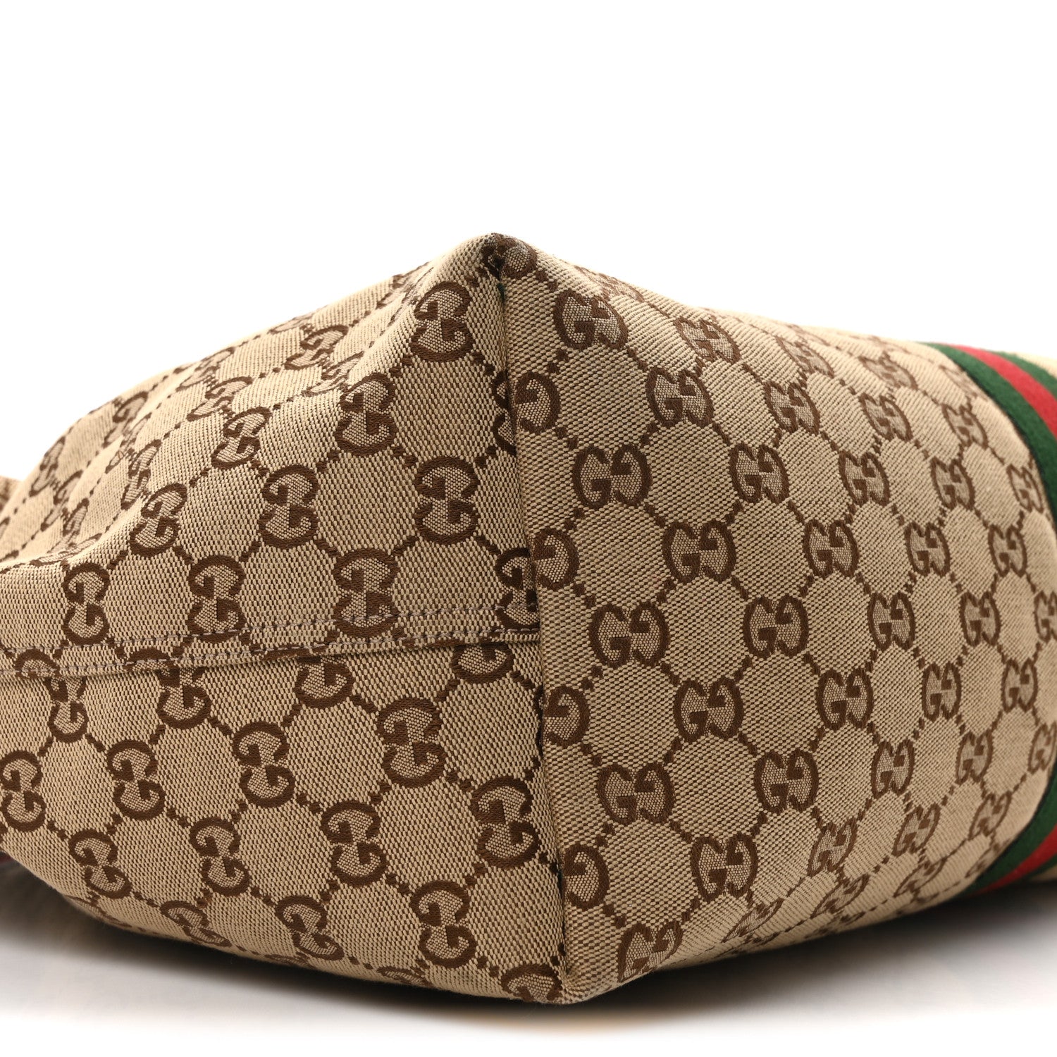 Gucci GG Monogram Web Large Giglio Tote Beige Brown 10 of 12