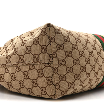 Gucci GG Monogram Web Large Giglio Tote Beige Brown 10 of 12