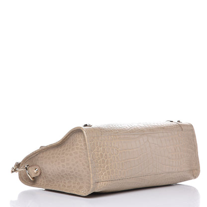 Balenciaga Calfskin Crocodile Embossed Classic Gold Hardware City Beige Latte 5 of 8