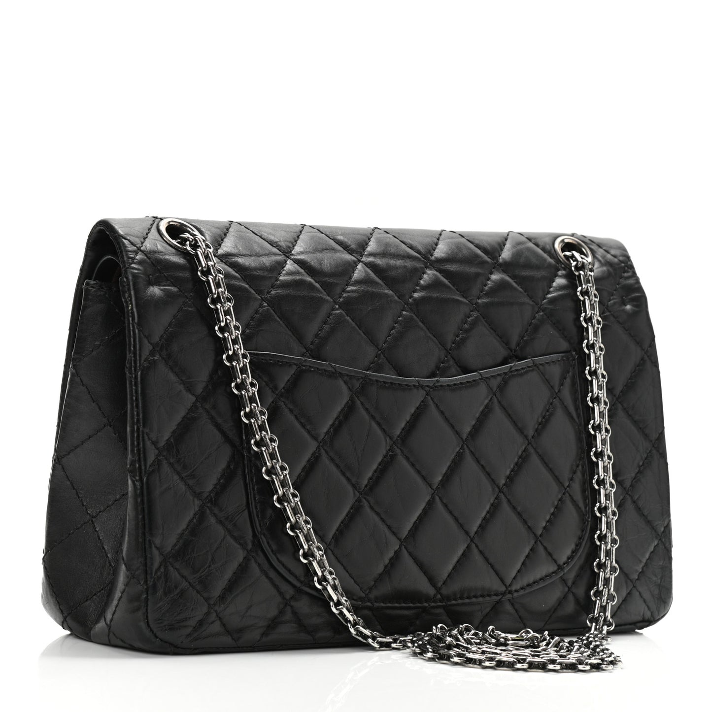 Aged Calfskin Quilted 2.55 Reissue 226 Flap Black