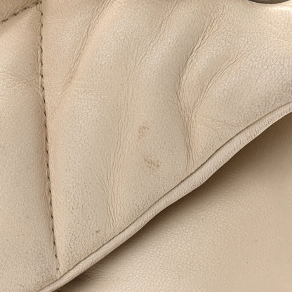 Saint Laurent Lambskin Quilted Small Loulou Puffer Monogram Chain Satchel Blanc Vintage 20 of 21