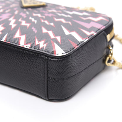 Prada X UNIVERSAL STUDIOS Saffiano Thunder Frankenstein Mini Double Zip Chain Crossbody Bag Lacca 9 of 10