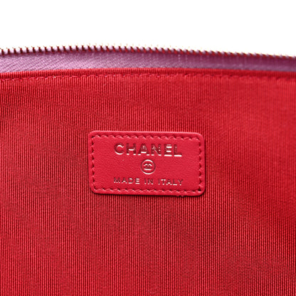 Chanel Iridescent Lambskin Quilted Large Gabrielle Cosmetic Case Light Purple 7 of 8