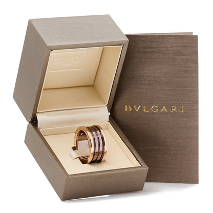Bulgari 18K Rose Gold Bronze Cermet B.Zero1 Roma Four-Band Ring 63 10.25 7 of 7