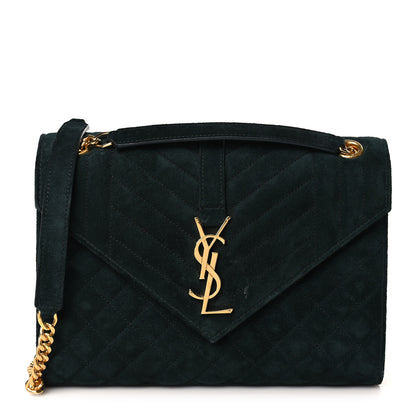 Saint Laurent Suede Mixed Matelasse Triquilt Medium Monogram Satchel 1 of 9