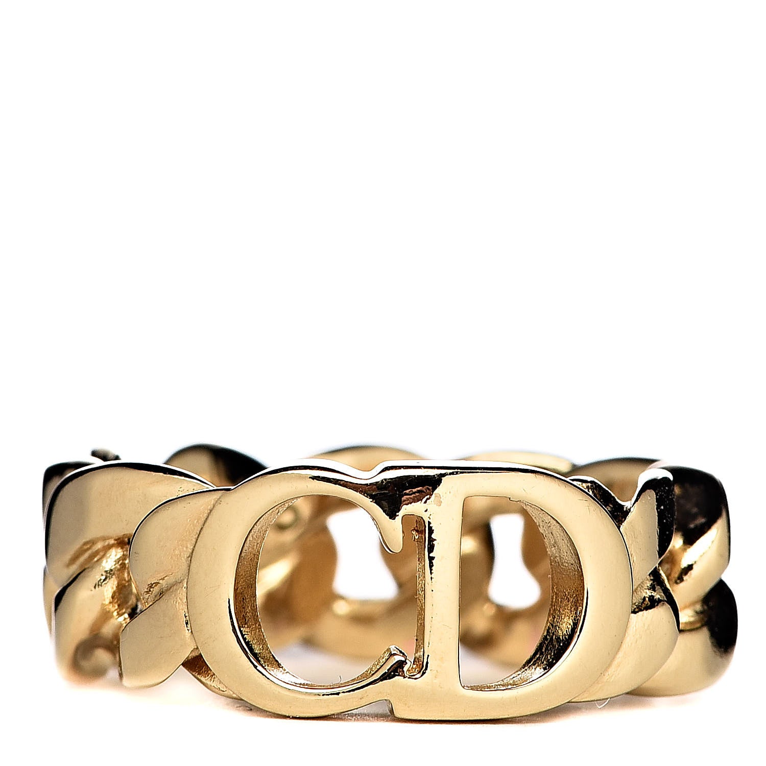 Christian Dior Metal Danseuse Etoile Chain Ring S Gold 1 of 5