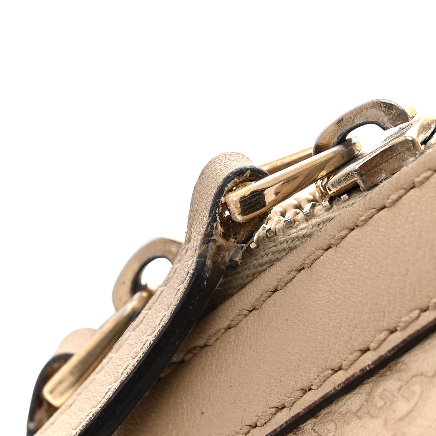 Calfskin Microguccissima Medium Nice Top Handle Dome Bag Beige