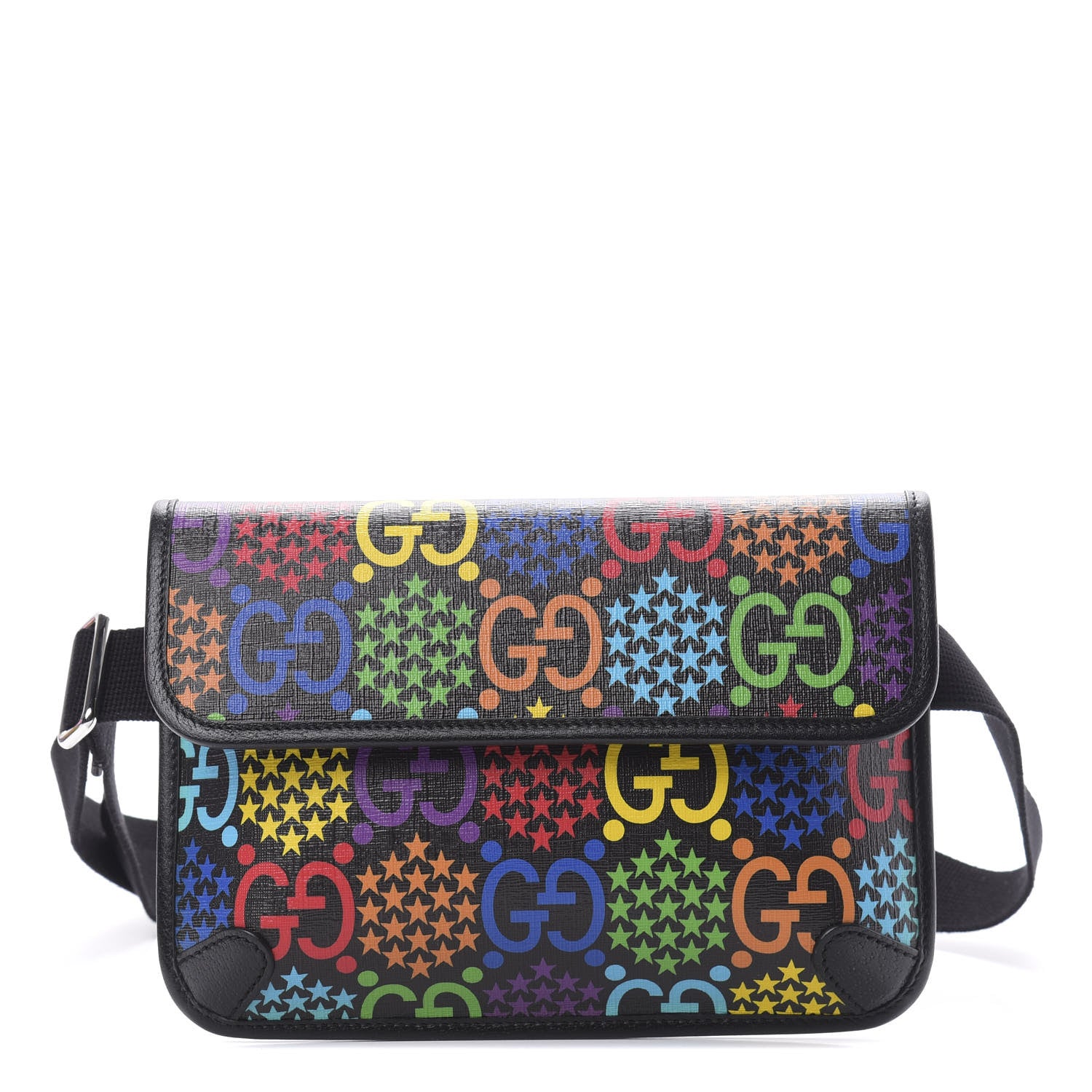 Gucci GG Supreme Monogram Psychedelic Slim Belt Bag Black 1 of 11