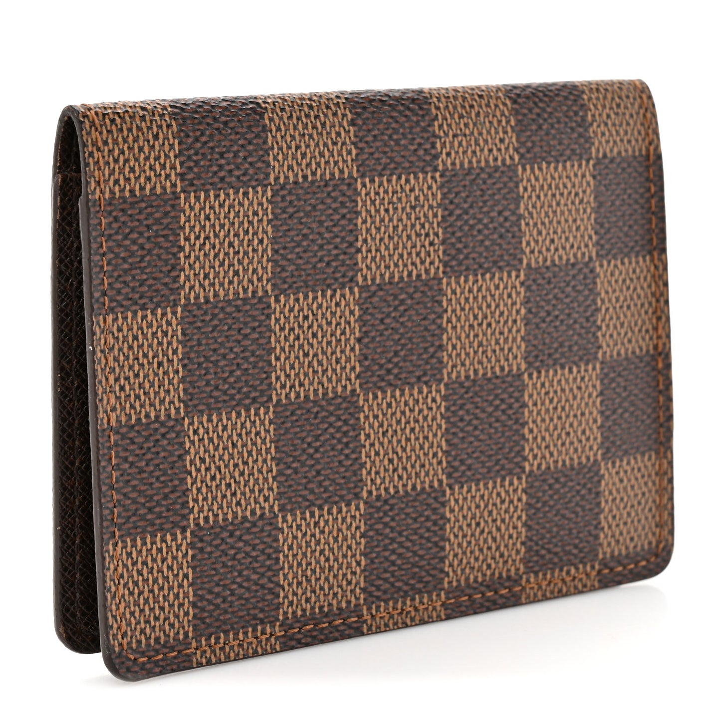 Damier Ebene Porte 2 Cartes Vertical Card Holder