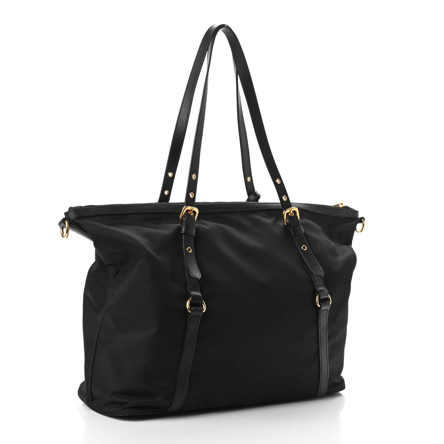 Prada Tessuto Nylon Saffiano Tote Black 3 of 10