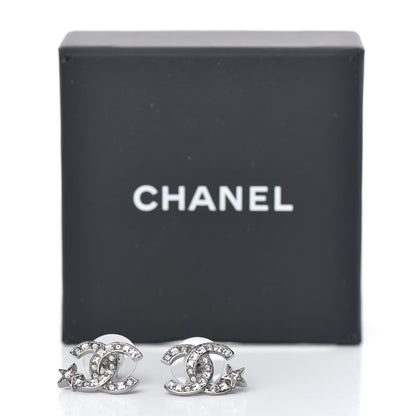 Chanel Crystal CC Starfall Earrings Silver 4 of 4