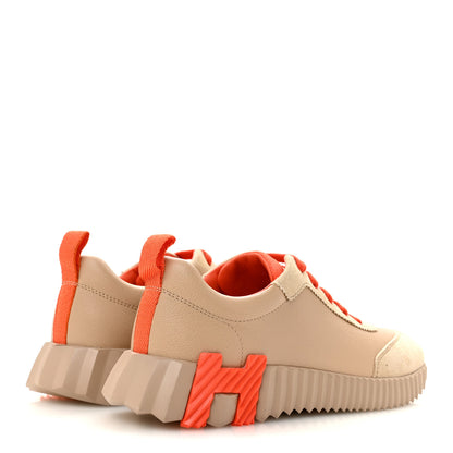 Hermes Goatskin Suede Bouncing Sneakers 36.5 Beige Sarrasin Sanguine 5 of 11