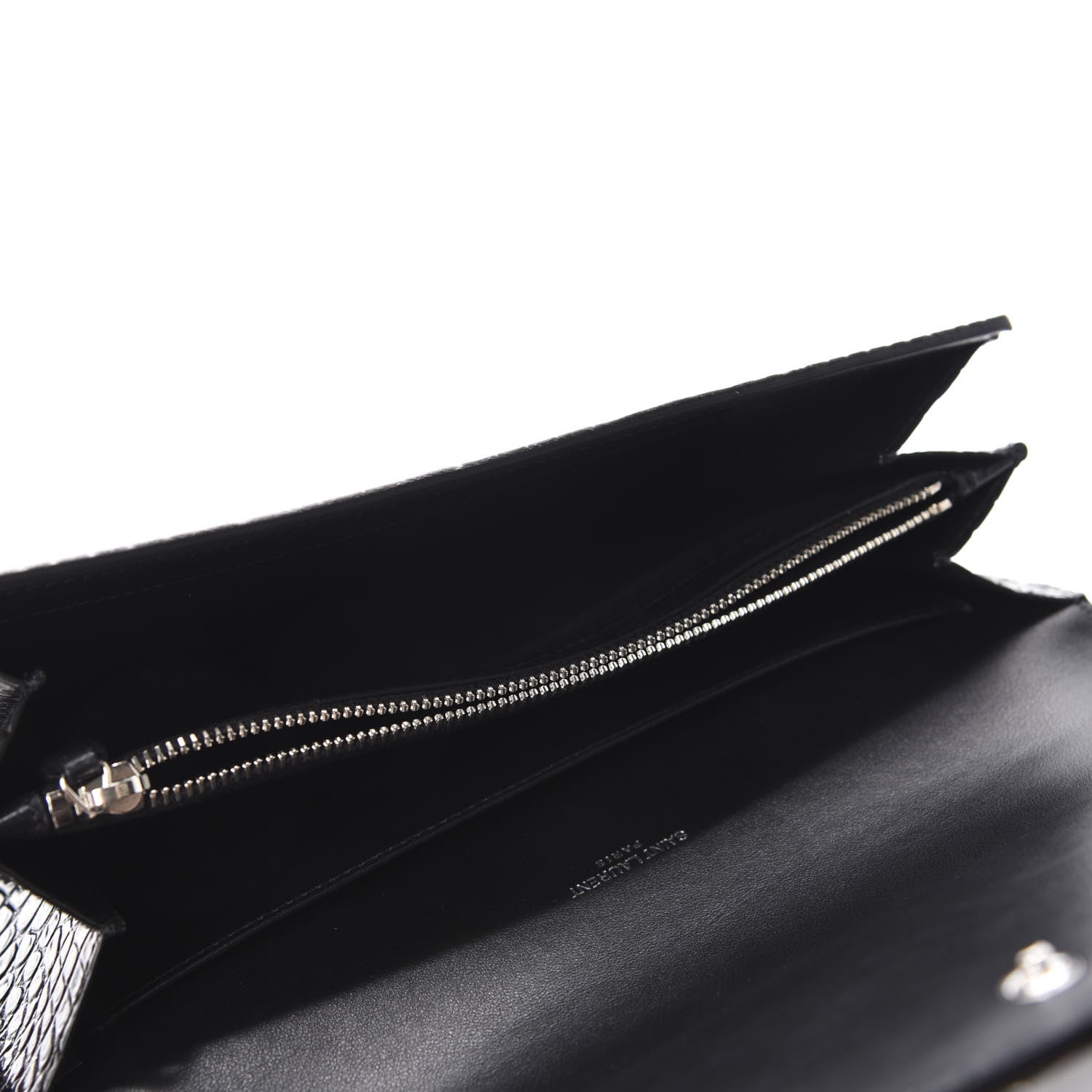 Saint Laurent Calfskin Crocodile Embossed Monogram Mini Uptown Crossbody Black 5 of 10