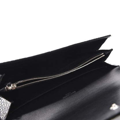 Saint Laurent Calfskin Crocodile Embossed Monogram Mini Uptown Crossbody Black 5 of 10