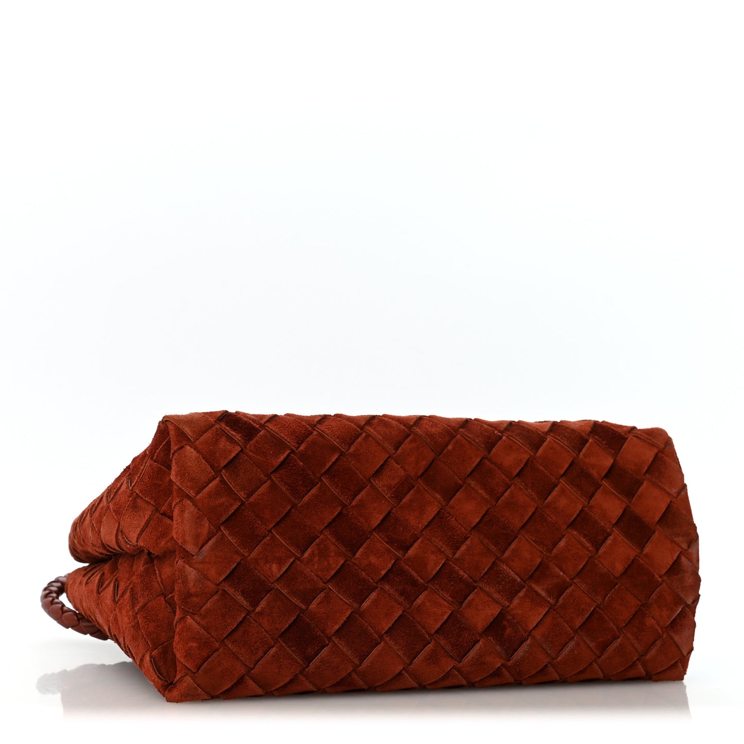 Suede Intrecciato Small Andiamo Shoulder Bag Rust