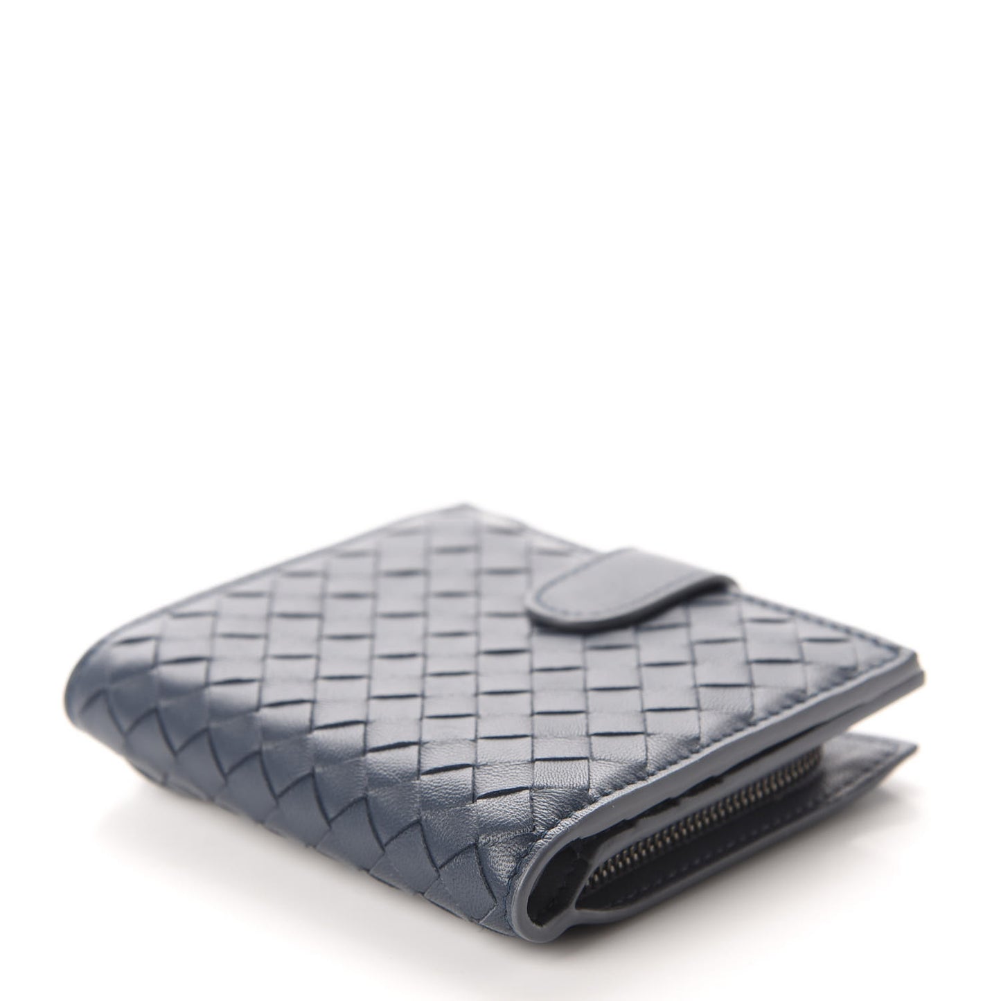 Nappa Intrecciato Mini Wallet Dark Blue