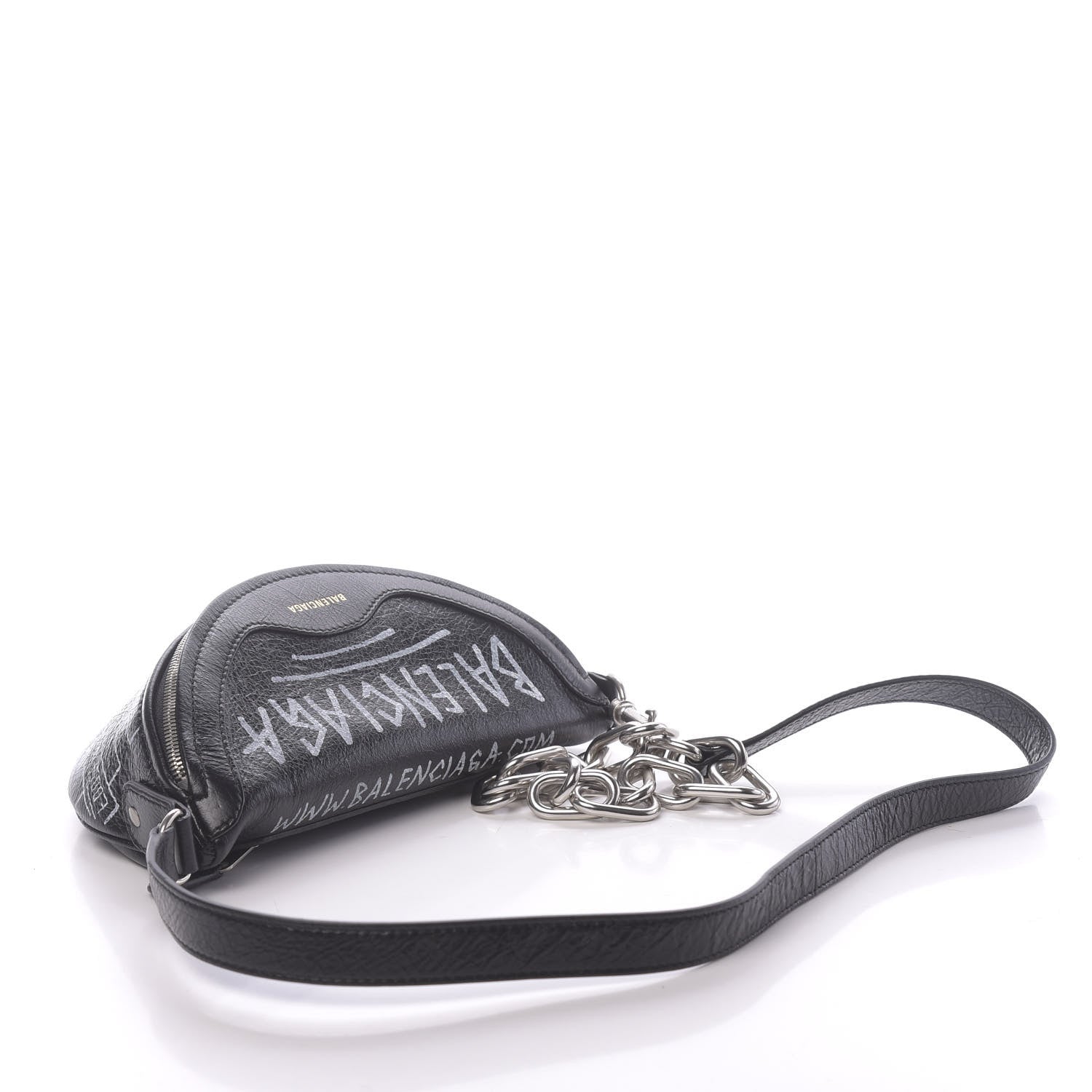 Balenciaga Agneau Arena Graffiti All Over XXS Souvenir Belt Bag Black White 3 of 10