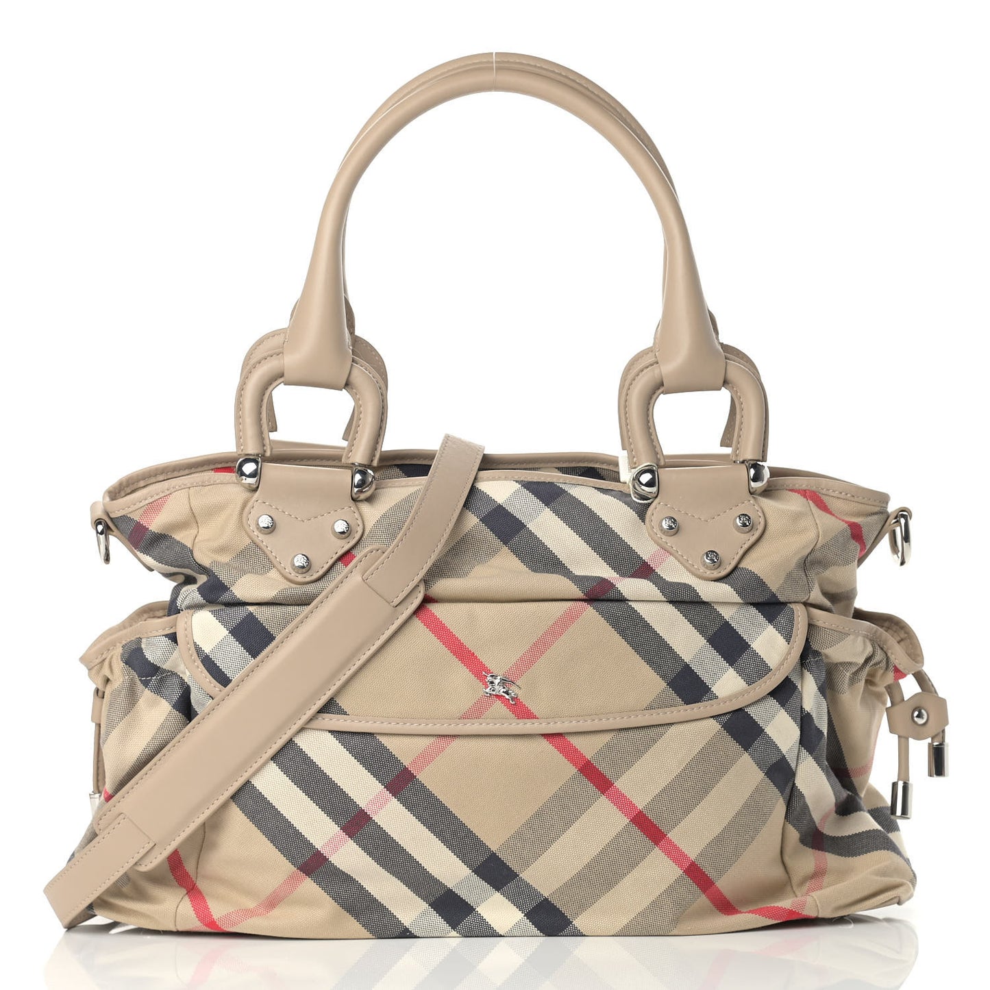 Nova Check Tote Diaper Bag Beige