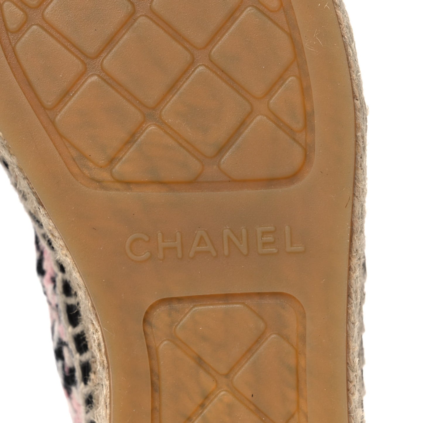 Tweed Lambskin CC Espadrilles 36 Pink Black