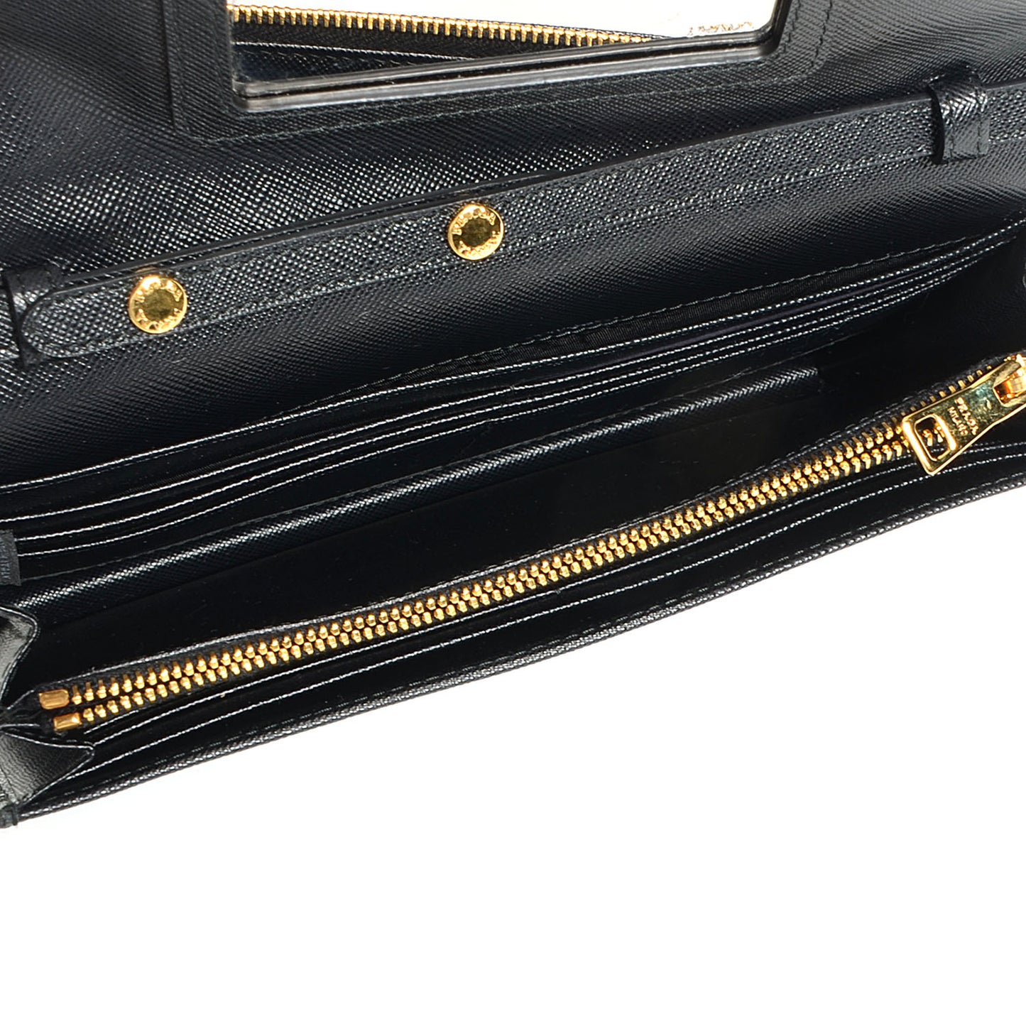 Saffiano Metal Flap Wallet Nero Black